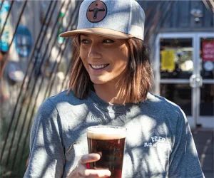 woman drinking beer